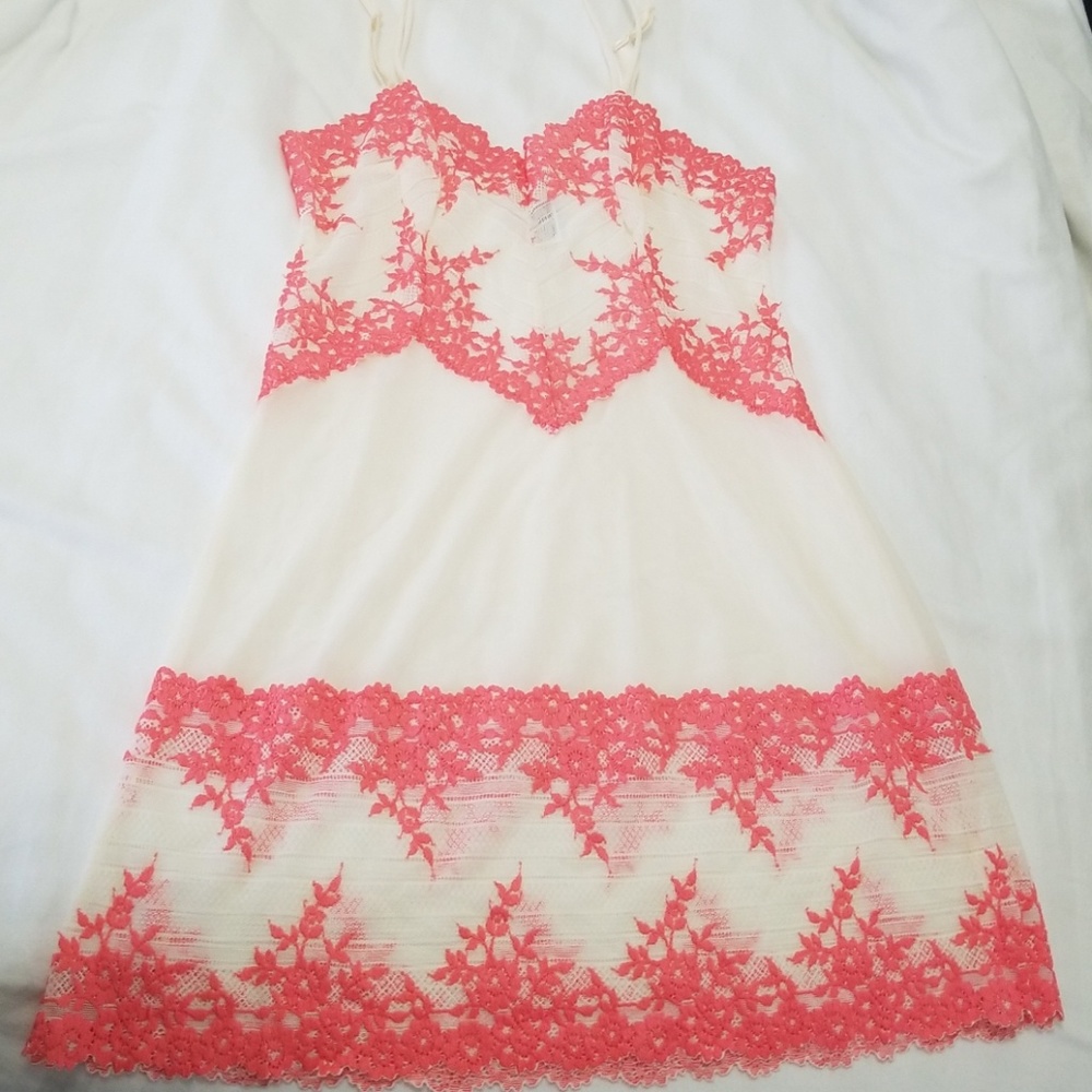 Embrace Lace Chemise

- coral/ cream size small